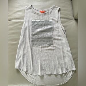 Size M Joe Fresh grey/silver sequin blouse top for casual wear
